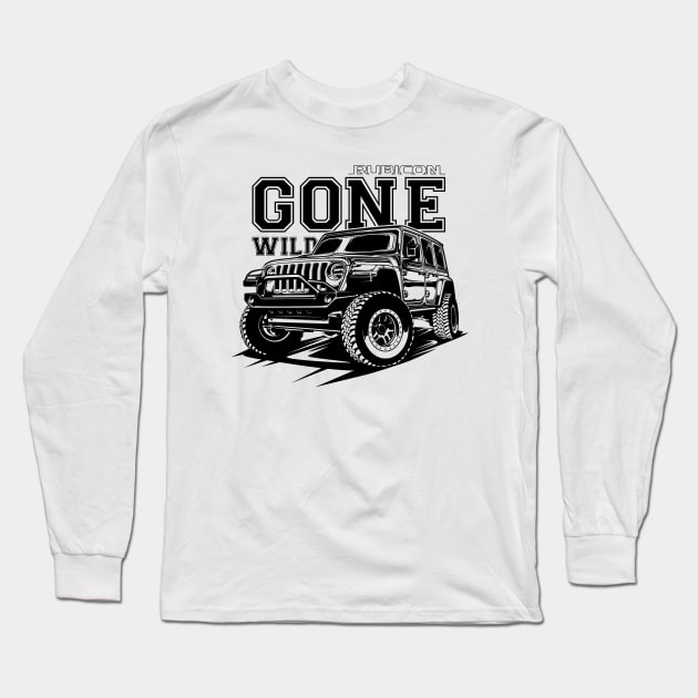 Jeep Wrangler Rubicon Long Sleeve T-Shirt by idrdesign